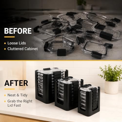 3-Pack Lid Organizer for Rubbermaid Brilliance (Medium, Small, Tiny) - Image 3