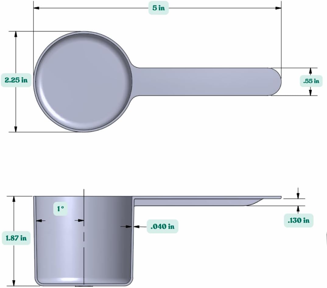 106 mL (106 CC | 3.58 Oz.) Long Handle Scoop for Measuring Coffee, Pet Food, Grains, Protein, Spices and Other Dry Goods (Pack of 1)