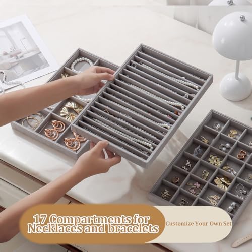 Large Velvet Jewelry Tray Display Drawer Inserts 2 Pack - Image 4