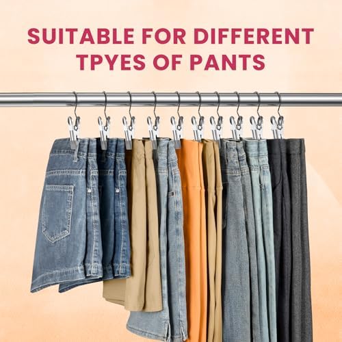 50 Pack Pants Hangers with Clips,Legging & Jean Hangers for Closet Hanging - Image 6