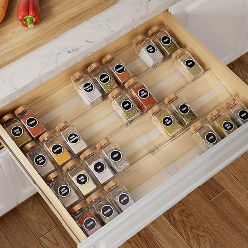 Spice Drawer Organizer Insert, 13"-26" Seasoning Organization, 8 Pcs by Brippo