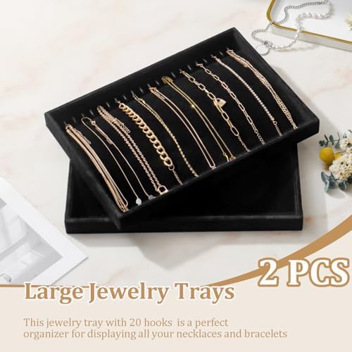 Large Velvet Jewelry Tray Display Drawer Inserts 2 Pack - Image 2