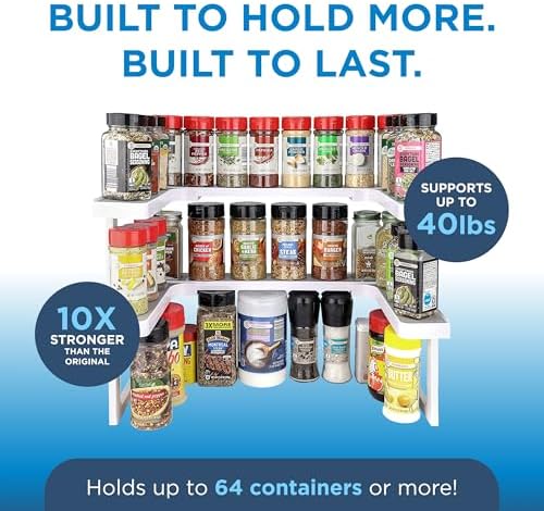 Spicy Shelf 3.0 - Expandable 2 Tiered Spice Rack Organizer for Cabinet & Pantry - Kitchen Seasoning Organizer - Cabinet Spice Racks for Inside Cabinets (Spicy Shelf Premium) - Home Organization - Image 4