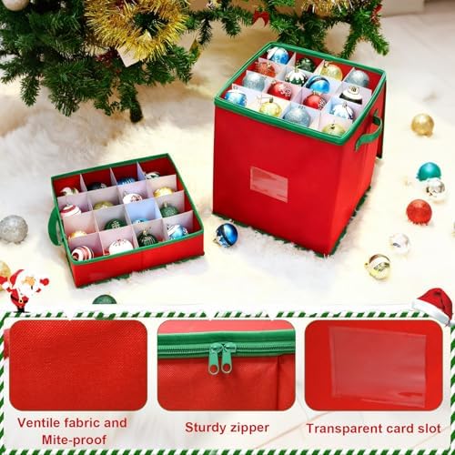 Xmas Ornament Storage Box Up To 64 Balls with 4 Separate Removable Trays - Image 6