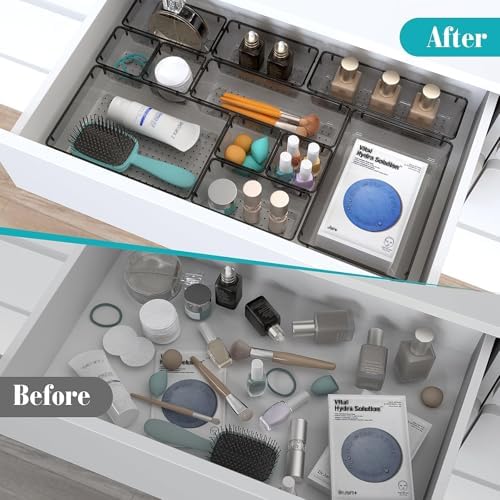33 PCS Plastic Drawer Organizers Set, 4 Size Desk Drawer Organizer Trays - Image 4