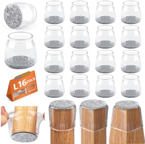 BAIPOK 16Pcs Round Chair Leg Floor Protectors for Hardwood Floors by BAIPOK