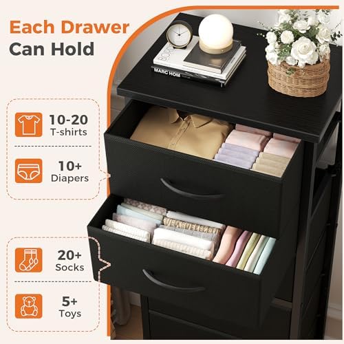 Sweetcrispy Tall Fabric Dresser for Bedroom, 6 Drawer Chest of Drawers - Image 4