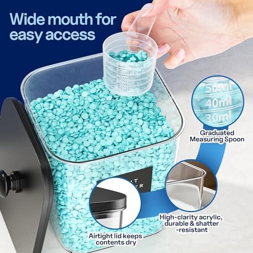 2+1+3 Pack Laundry Pods Containers & Laundry Detergent Dispenser & Dryer Sheet Holders, Laundry Room Organization and Storage with Lids, Labels and Scoops for Laundry Detergent, Scent Boosters, Pods - Image 3