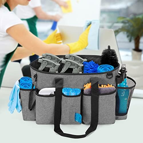 LoDrid Professional Cleaning Tote Caddy for Cleaning Supply, Gray - Image 3