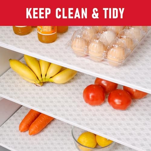 Cooyes Refrigerator Liners, Non-Slip Fridge Liners Washable, Absorbent Refrigerator Shelf Liner for Kitchen Cabinets, Non-Adhesive Refrigerator Mats Fridge bin Liners 12" x 24", 6Pcs - Image 2