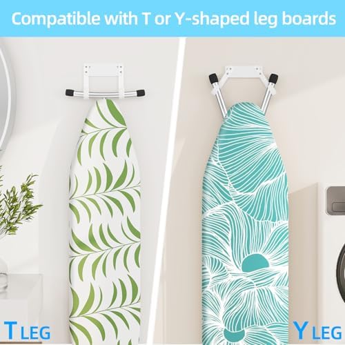 JUYSON Ironing Board Holder, T&Y Leg Ironing Board Hanger, White no Shelf - Image 2