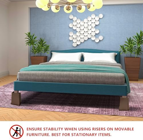 6 Pack Dark Brown Bed Risers 6 inch Heavy Duty, Furniture Risers - Image 6
