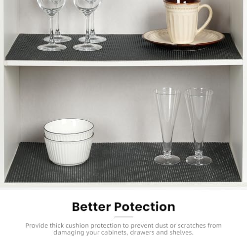 BAGAIL Drawer and Shelf Liner, Non Slip Cabinet Liner, 12" x10', Charcoal - Image 5