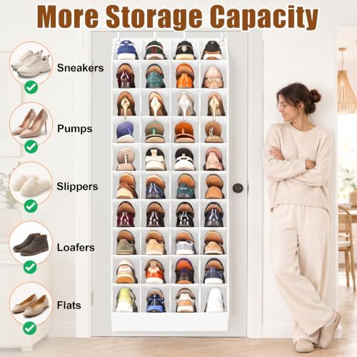 UVIAHOMI 30-40 Pairs Over the Door Shoe Organizer, 10-Tier Door Shoes Rack - Image 5