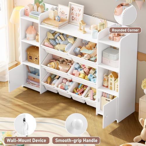 FOTOSOK Toy Storage Organizer with 8 Toy Bins, Kids Toy Storage - Image 5
