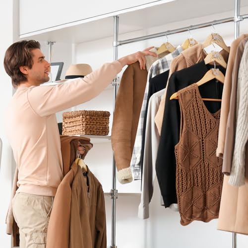 HOUSE DAY Space Saving Hangers 20 Pack, Clear Clothes Hanger Connector Hooks, Heavy Duty Hangers Space Saver, Premium College Dorm Room Essentials, Closet Organizers and Storage - Image 6