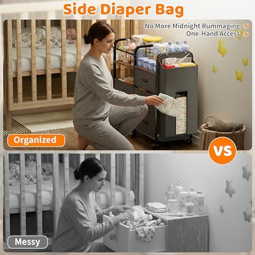 CODACE Baby Diaper Caddy Organizer Cart - Baby Organizers and Storage - Image 3