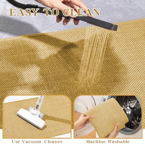 chakme Bathroom Rugs Mat 24x17, Ultra Thin Non Slip Bath Mat Small Quick Dry Absorbent Bath Mat for Bathroom Floor, (Yellow, 24"x17") - Image 6