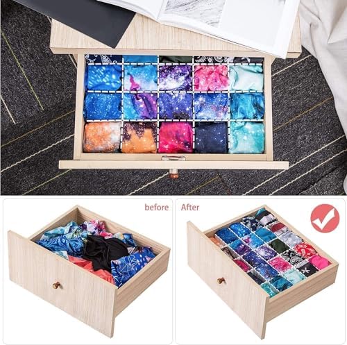 18Pcs Drawer Dividers, Adjustable Drawer Organizer for Socks, Underwear, Makeup, Can Help Tidy Kitchen, Bedroom, Dresser White - Image 4