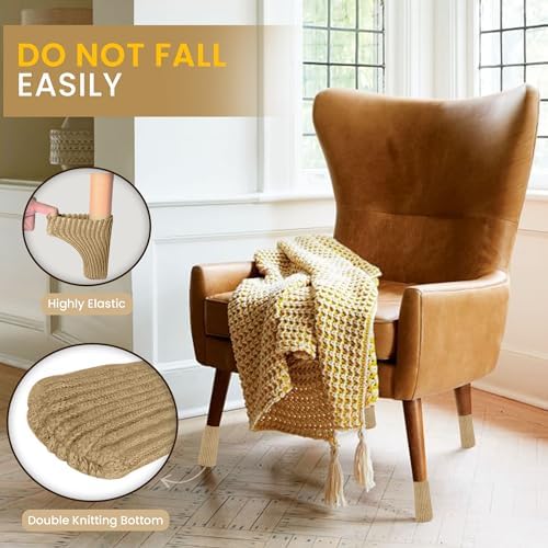 Chair Leg Socks 48/80 Pcs Khaki Furniture Leg Covers Floor Protectors - Image 4