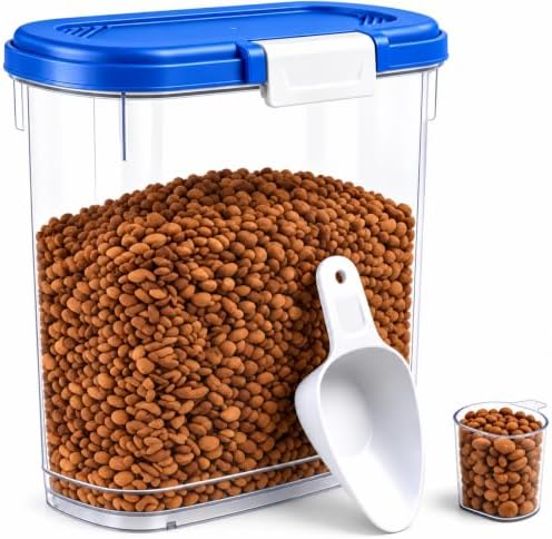 10-15 Lbs Dog Cat Pet Food Storage Container Airtight, Slim Dry Food Bin by WBKTOOL