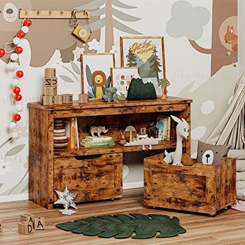IRONCK Toy Storage Organizer with Drawers, Floor Toy Box with Wheels - Image 2