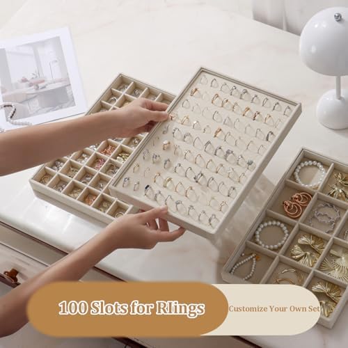 Large Velvet Jewelry Tray Display Drawer Inserts 2 Pack - Image 4