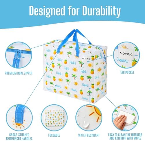VENO Heavy Duty Moving Bags, 22 Gallon, Tropical Island, 4 Pack - Image 5