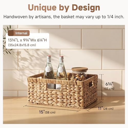 StorageWorks Large Wicker Baskets for Storage, Woven Basket for Gift, 1Pack - Image 3