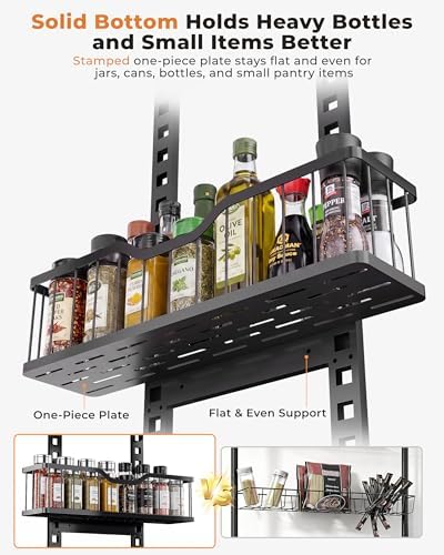 EVERIE Over the Door Pantry Organizer, 9-Tier Heavy Duty Door Storage Rack with Solid Bottom Baskets, Stable No-Bumping Design, Adjustable Hanging Shelves for Kitchen Pantry - Image 4