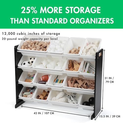 Humble Crew Kids Toy Organizer with 16 Bins, 4 Tier Storage for Playroom - Image 3