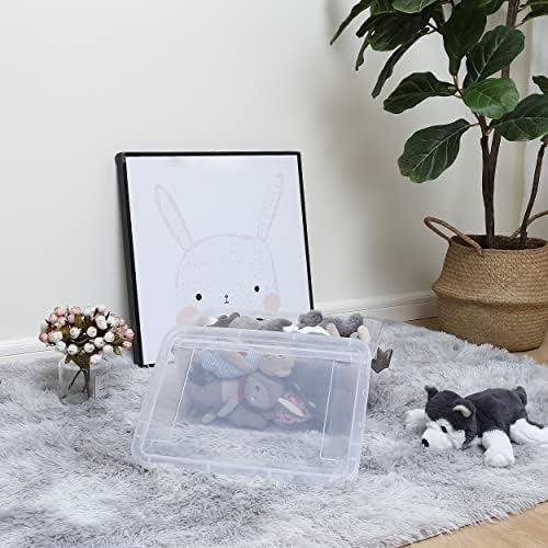 Citylife 8-Pack 17 QT Clear Plastic Storage Bins with Latching Lids - Image 5