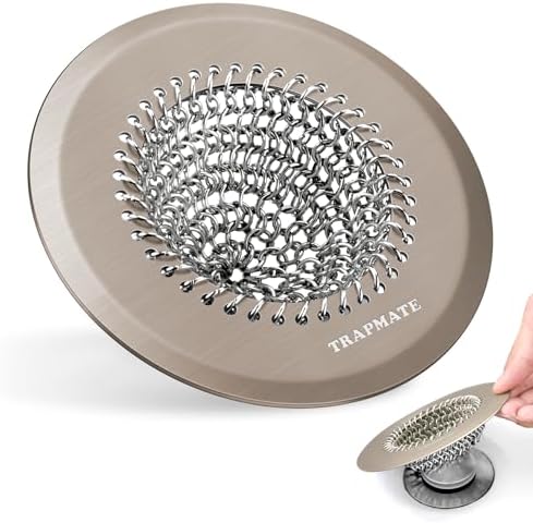 Reversible Shower Drain Hair Catcher, Prevent Clogging Bathtub Drain Cover, Fast Drainage & Easy Clean Tub Drain Hair Catcher for Regular & Pop-up Drain (Brown) by TRAPMATE