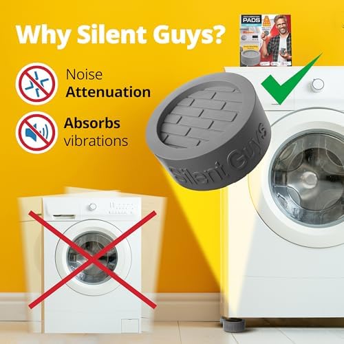 Heavy Duty Anti Vibration Pads for Washing Machine, Grey 4 Pack Washer Feet - Image 3