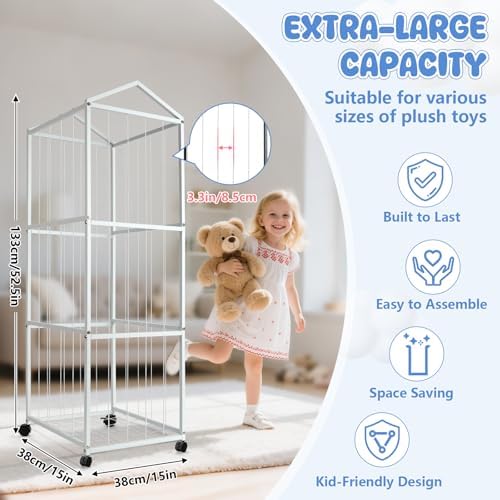 NomNest Metal Stuffed Animal Storage Zoo, Large Stuffy Storage for Kids - Image 2