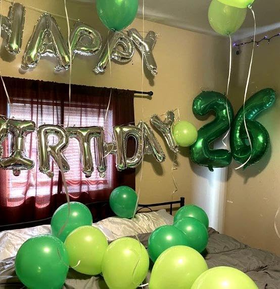 40 Inch Green Mylar Foil Number 26 62 Birthday Balloon, 26 Boy Girl Party Decorations Supplies, Big Helium Balloons Numbers for 26 62 Men Women Anniversary