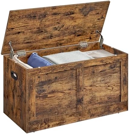 VASAGLE Storage Chest with 2 Safety Hinges, 15.7 x 31.5 x 18.3 Inches by VASAGLEbySONGMICSHOME