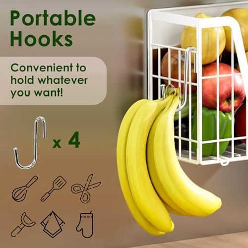 2 Set Magnetic Fridge Shelf, White Magnetic Fruit Basket for Fridge - Image 5