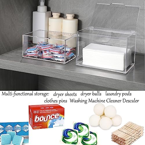 rejomiik Acrylic Dryer Sheet Holder, Dryer Sheet Dispenser with Lid, Clear - Image 3