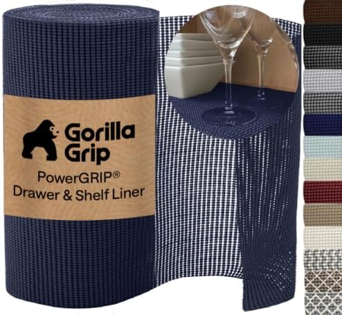 GORILLA GRIP powerGRIP Drawer Shelf and Cabinet Liner, 12"x30', Navy Blue by GorillaGrip