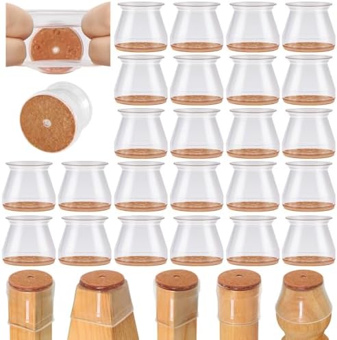 VIUME 24 Pcs Chair Leg Floor Protectors for Hardwood Floors Round by VIUME