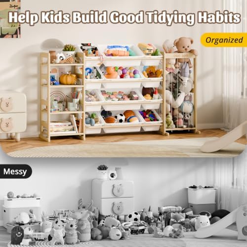 IKALIFE Large Kids Toy Storage Organizer with 12 Plastic Bins, 59 inch - Image 6