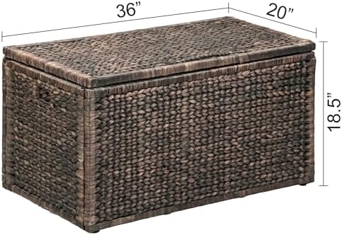eHemco Wicker Storage Trunk, Brown Wash, 36x20x18.5 - Image 5