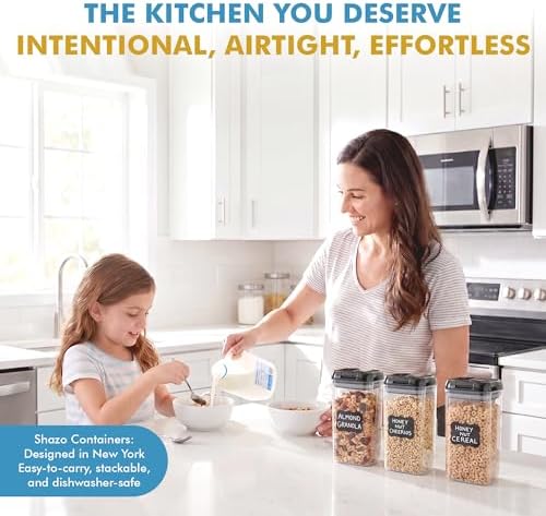 Shazo 6 PC 1.2L Airtight Food Storage Containers with Lids BPA Free Plastic - Image 6