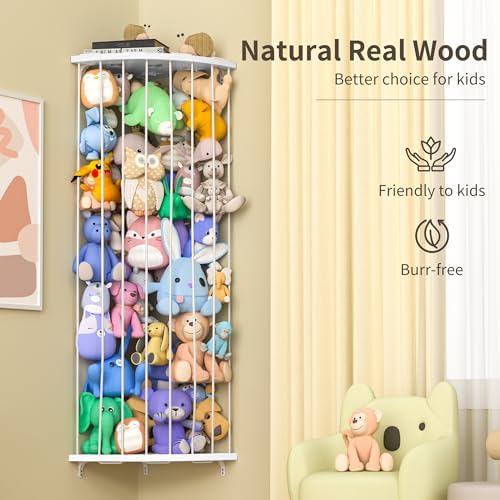 Jtksfcl Stuffed Animal Storage, Corner Stuffed Toy Shelf for Kids Room - Image 6