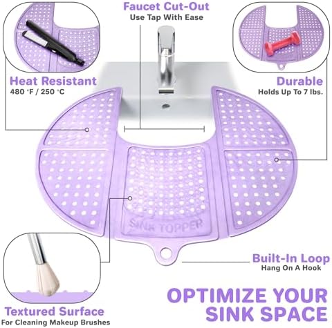 Sink Topper Bathroom Sink Cover for Counter Space, Standard Lavender - Image 5