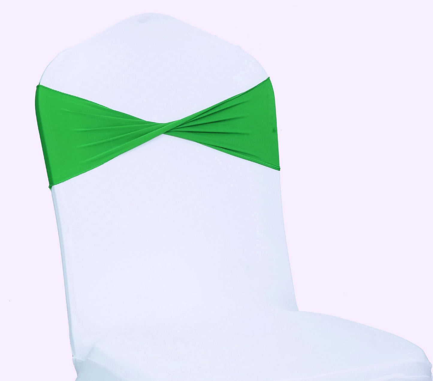 MDS Pack of 10 Spandex Chair Sashes Bows Elastic Stretch Dining Chair Bands Ties Without Slider Buckle Universal fits for Wedding Baby Shower Birthday Party Banquet Event Decoration - Light Green