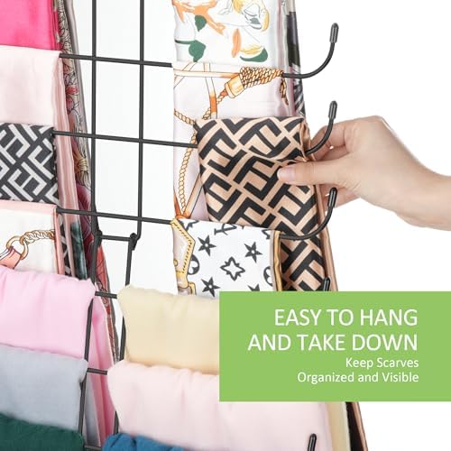 Metal Scarf Hanger, Hanging Scarf Organizer for Closet, Holds 40 Scarves - Image 6