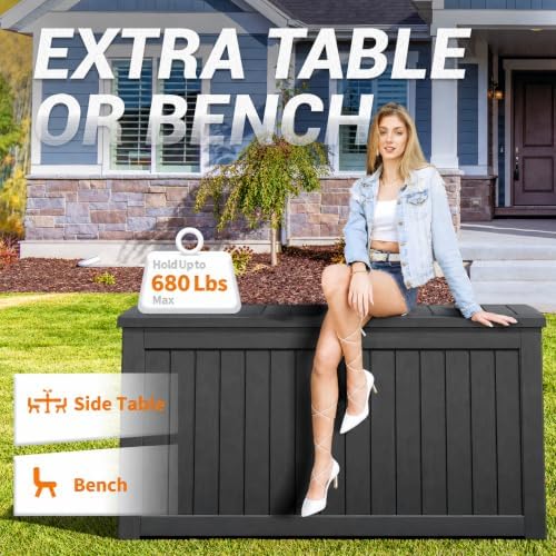 Outdoor Storage Box Waterproof, 300 Gallon Deck Box for Patio Storage - Image 5