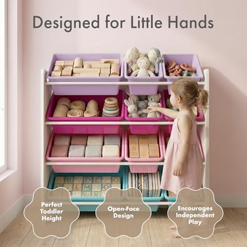Humble Crew Kids Toy Organizer with 12 Bins, 4 Tier Storage for Playroom - Image 2
